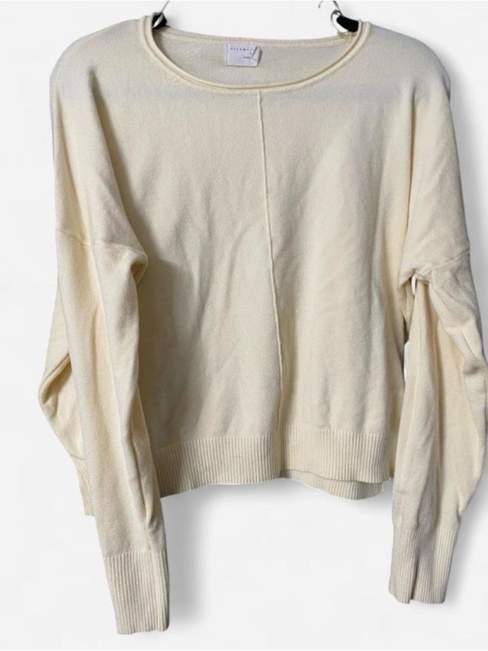 Dreamers by Debut Relaxed Cream Crewneck Long-Sleeve Top